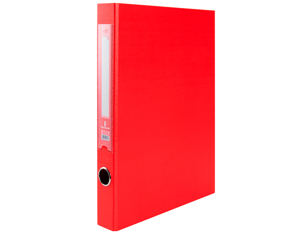 CARPETA DE 2 ANILLAS 25MM MIXT AS LIDERPAPEL FOLIO FORRADO PAPERCOAT CON OLLAO Y TARJETERO COLOR ROJO
