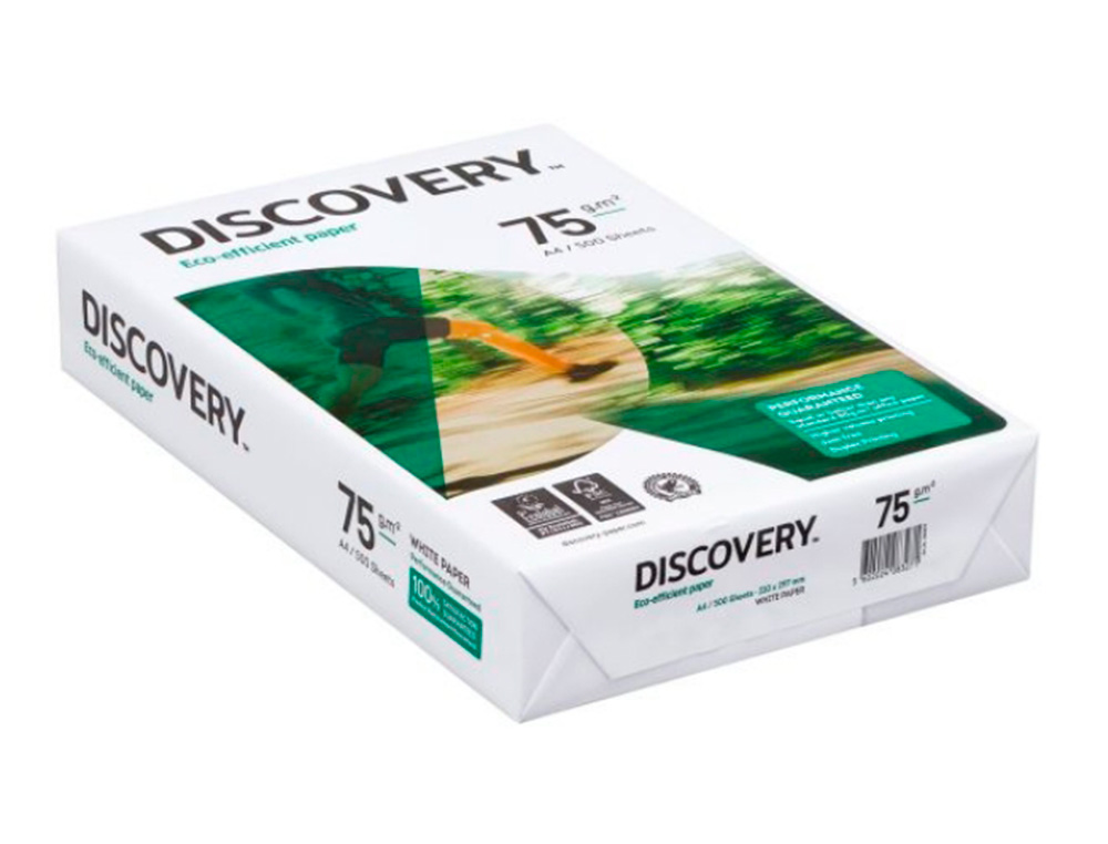 PAPEL FOTOCOPIADORA DISCOVERY DIN A4 75 GRAMOS PAPEL MULTIUSO INK-JET Y LASER PAQUETE DE 500 HOJAS