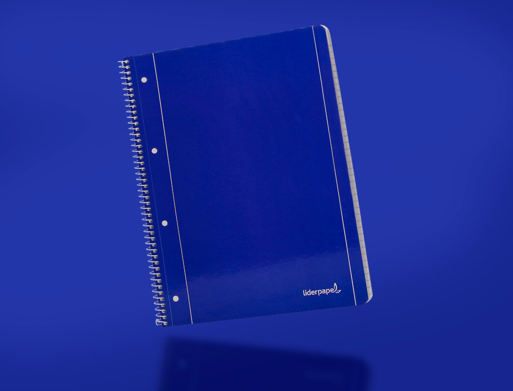 CUADERNO ESPIRAL LIDERPAPEL A4 MICRO SERIE AZUL TAPA BLANDA 80H 75GR LISO CON MARGEN 4 TALADROS AZUL