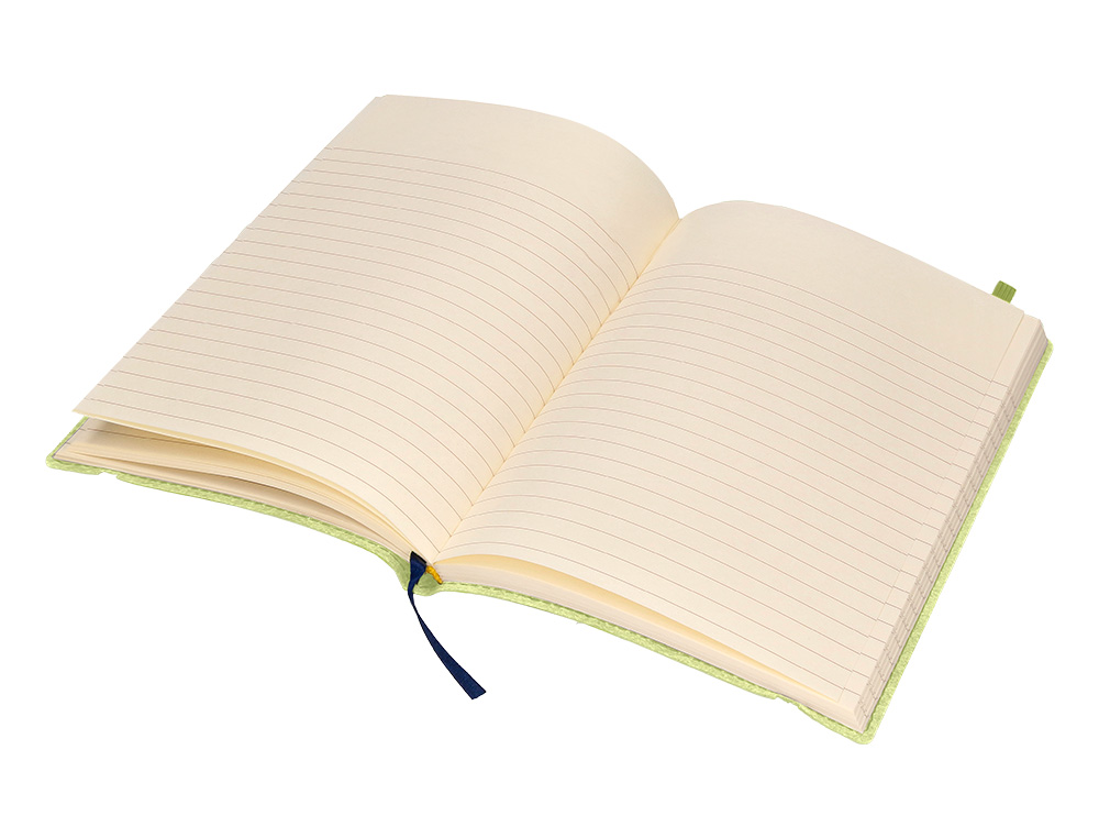 LIBRETA LIDERPAPEL SIMIL PIEL A6 120 HOJAS 70G/M2 HORIZONTAL SIN MARGEN VERDE