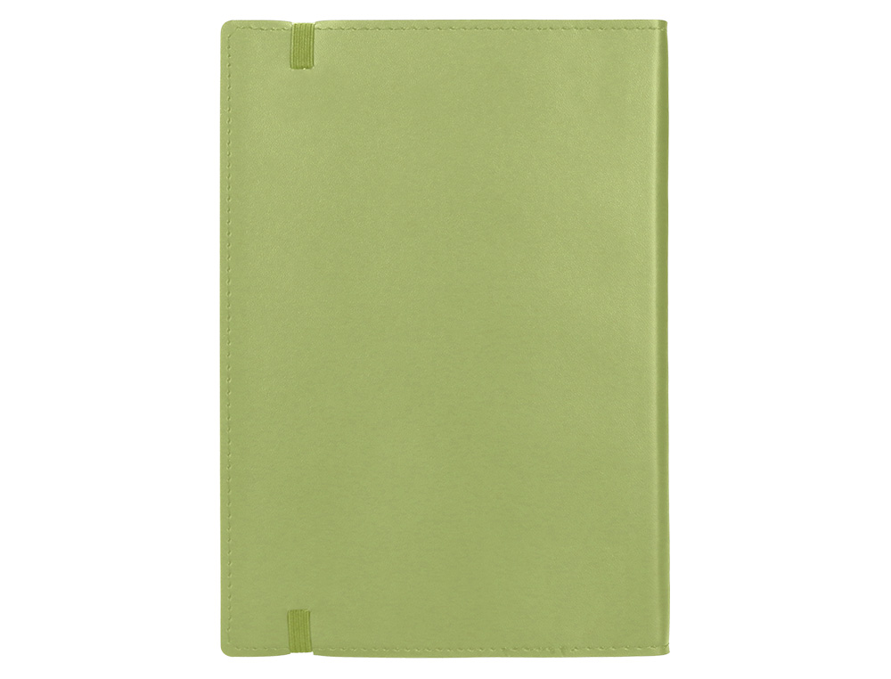 LIBRETA LIDERPAPEL SIMIL PIEL A6 120 HOJAS 70G/M2 HORIZONTAL SIN MARGEN VERDE