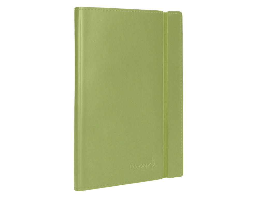 LIBRETA LIDERPAPEL SIMIL PIEL A6 120 HOJAS 70G/M2 HORIZONTAL SIN MARGEN VERDE