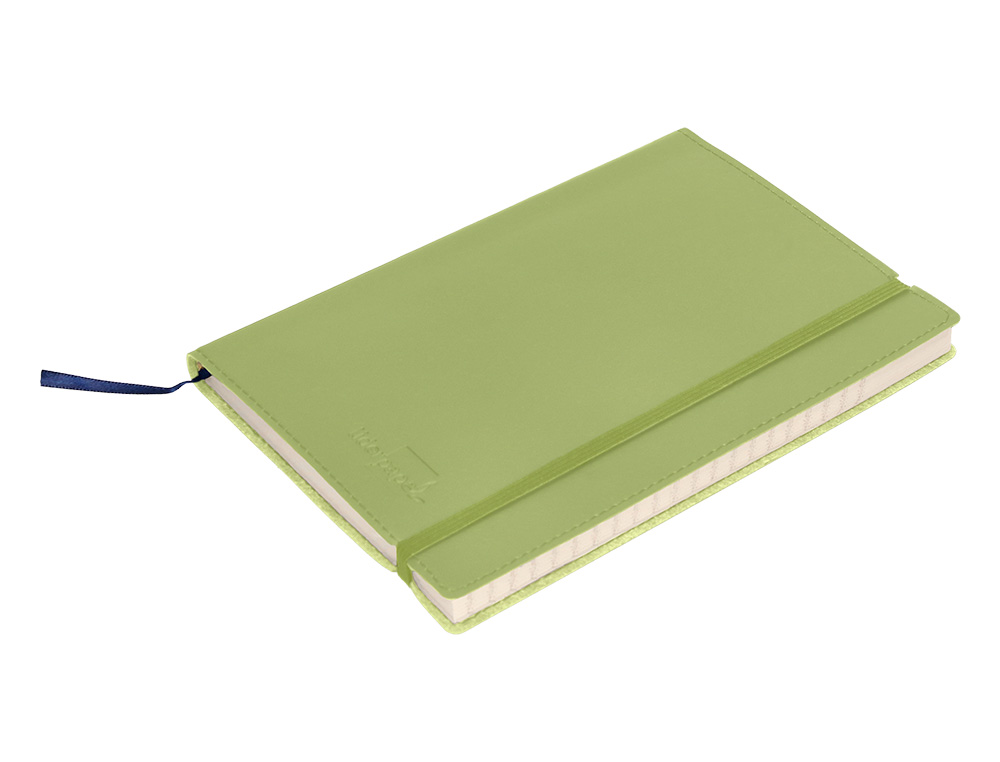 LIBRETA LIDERPAPEL SIMIL PIEL A6 120 HOJAS 70G/M2 HORIZONTAL SIN MARGEN VERDE