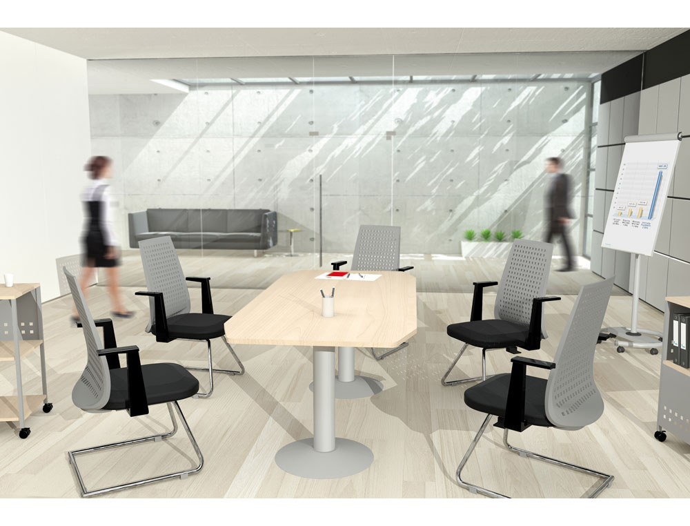 MESA REUNION MEETING 3003AT01 ESTRUCTURA GRIS TABLERO HAYA 220X100X72 CM