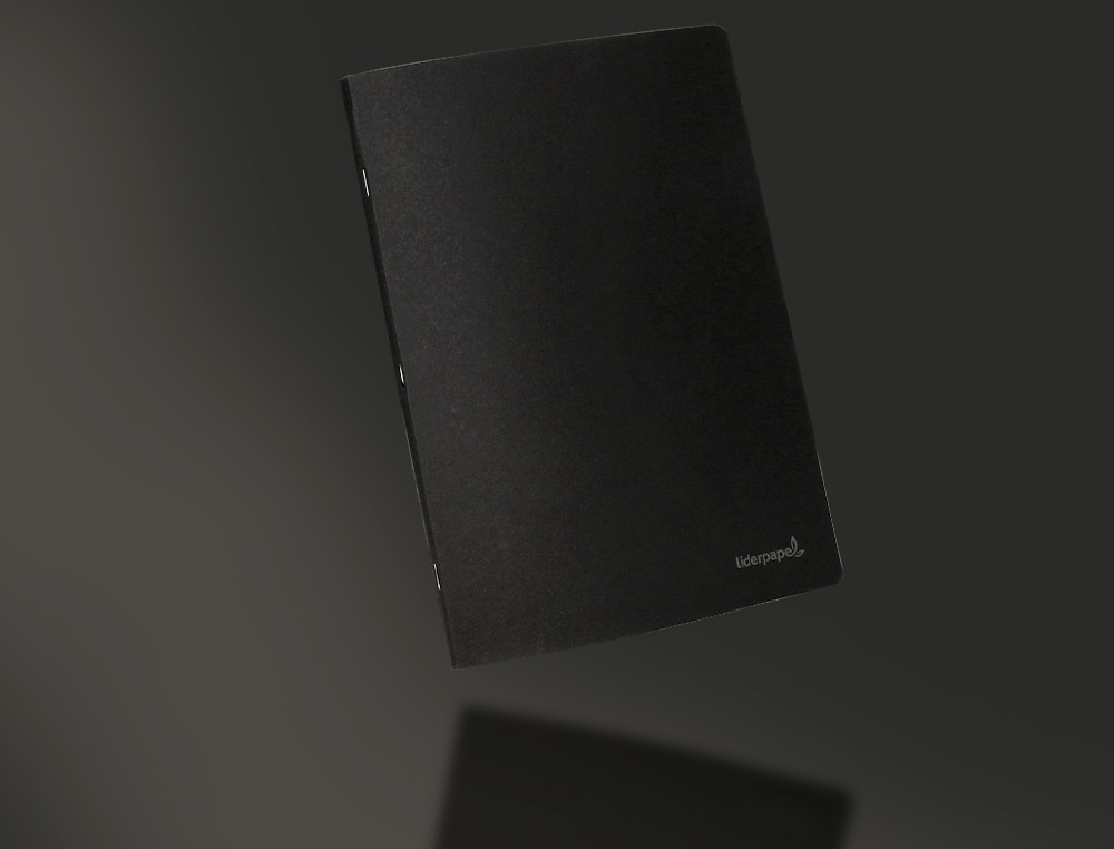 LIBRETA LIDERPAPEL TAPA NEGRA A4 80 HOJAS 60GR HORIZONTAL CON DOBLE MARGEN