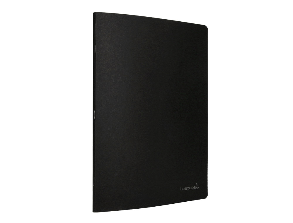LIBRETA LIDERPAPEL TAPA NEGRA A4 80 HOJAS 60GR HORIZONTAL CON DOBLE MARGEN