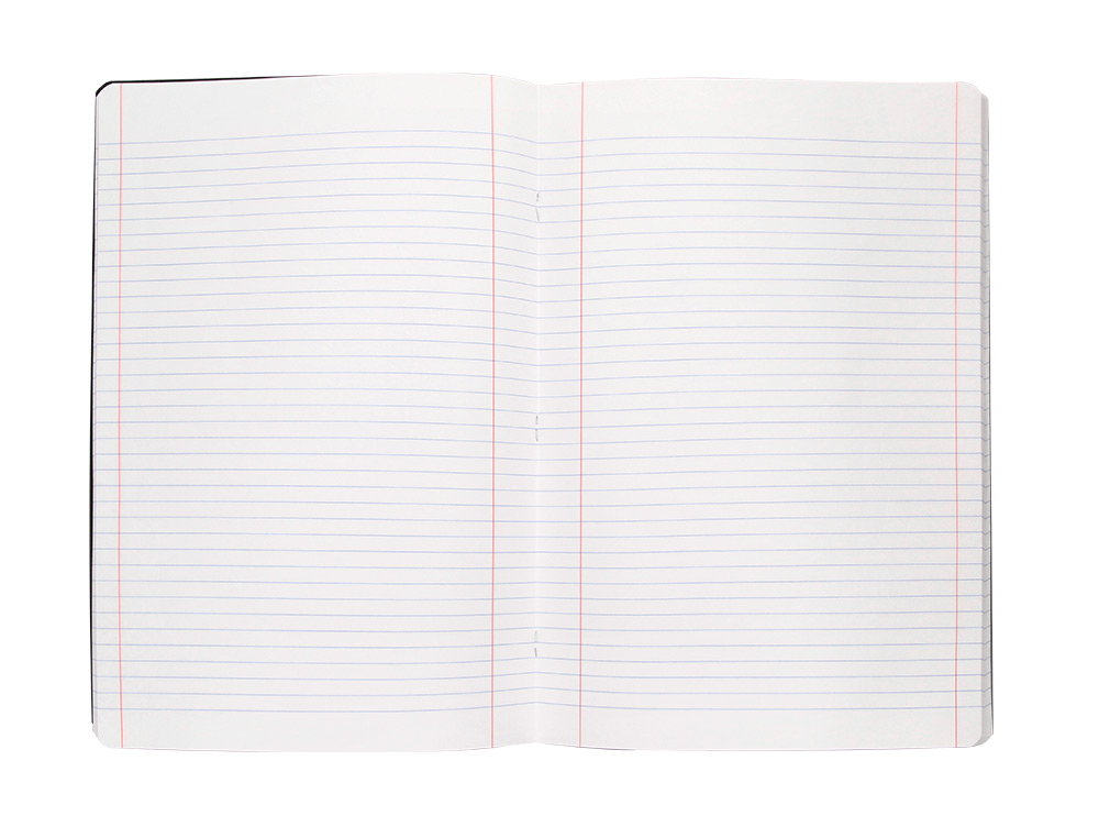 LIBRETA LIDERPAPEL TAPA NEGRA A4 80 HOJAS 60GR HORIZONTAL CON DOBLE MARGEN