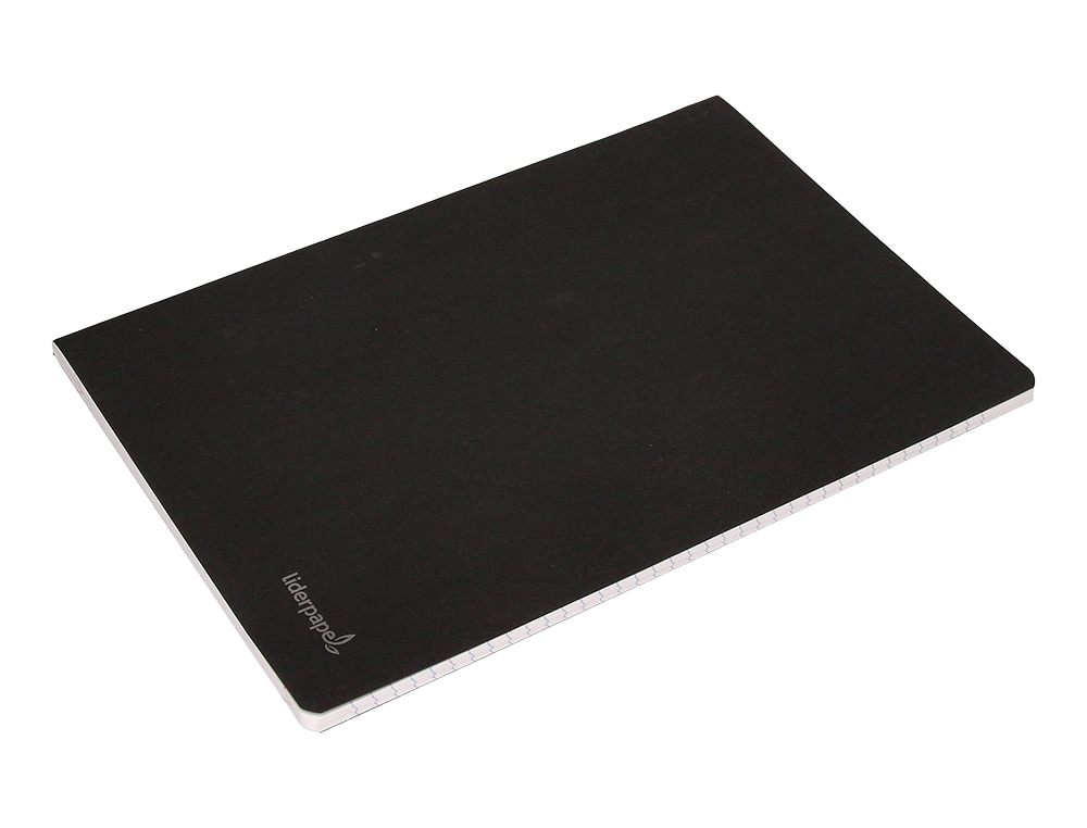 LIBRETA LIDERPAPEL TAPA NEGRA A4 80 HOJAS 60GR HORIZONTAL CON DOBLE MARGEN