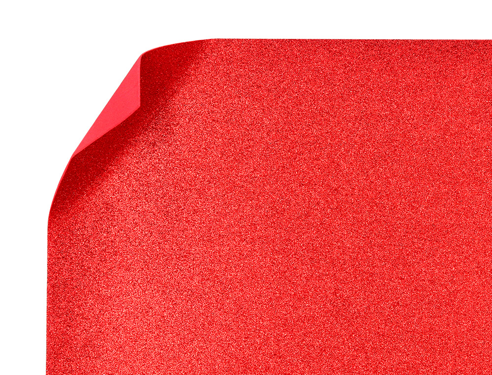 GOMA EVA CON PURPURINA BIODEGRADABLE LIDERPAPEL 50X70CM 60G/M2 ESPESOR 2 MM ROJO