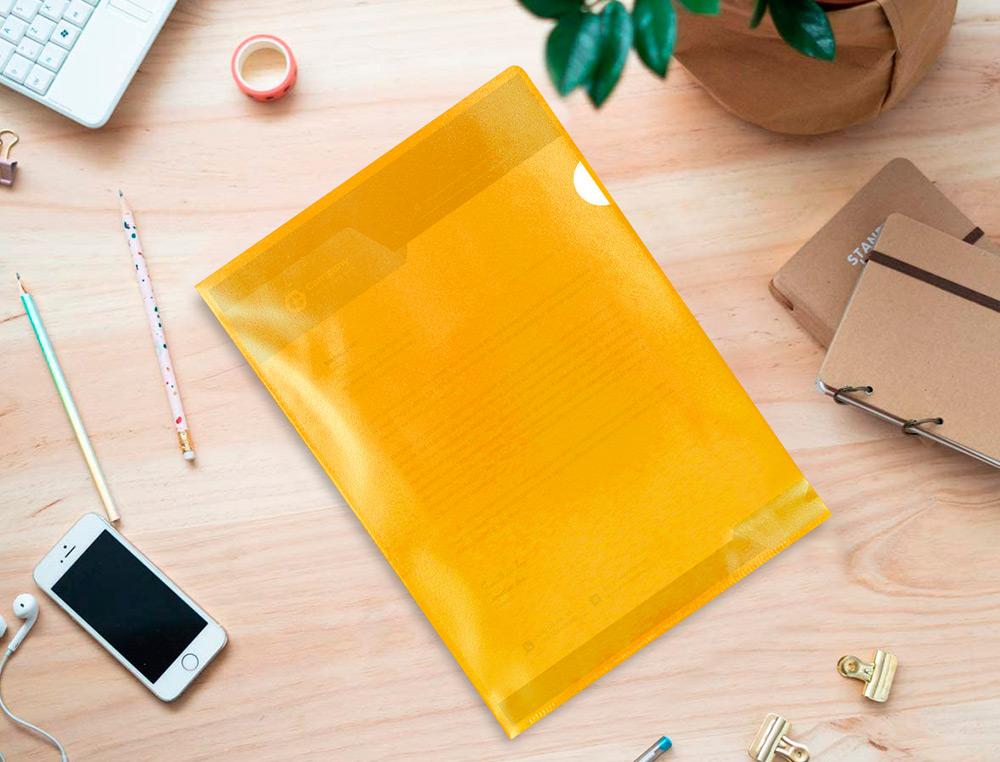 CARPETA DOSSIER UERO PLASTICO Q-CONNECT DIN A4 120 MICRAS AMARILLA CAJA DE 100 UNIDADES