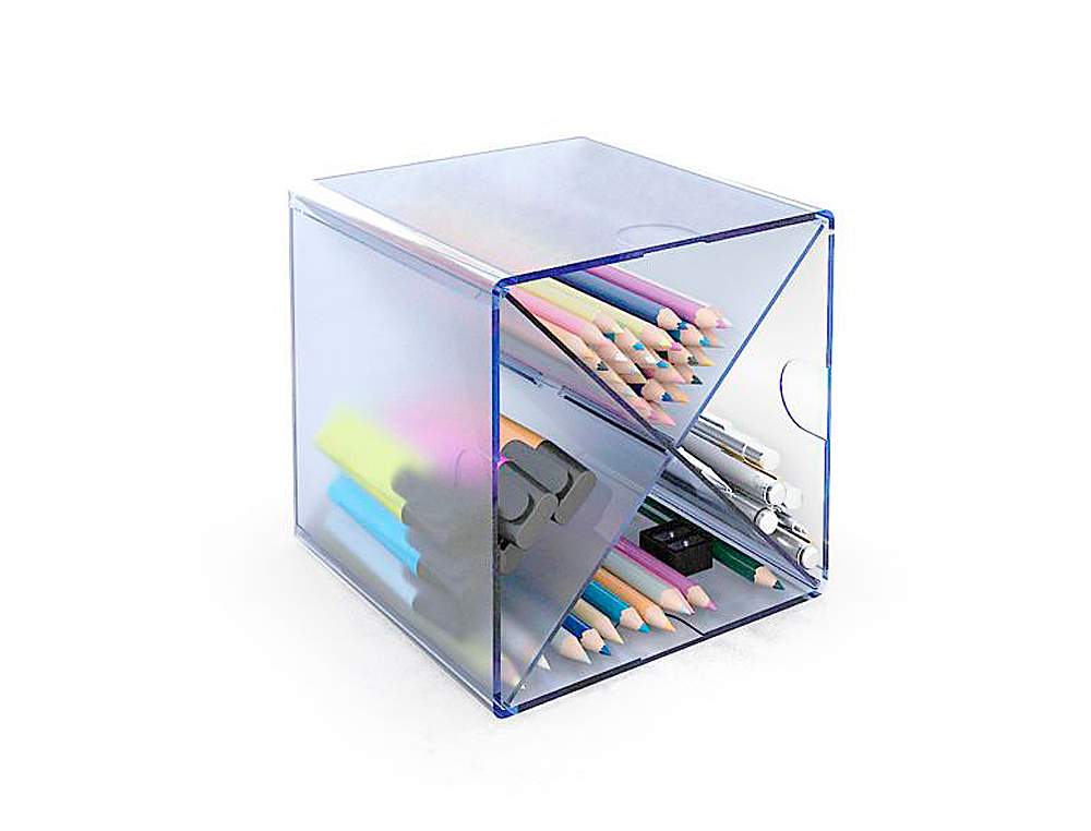 ARCHICUBO ARCHIVO 2000 ASPA ORGANIZADOR MODULAR APILABLE PLASTICO AZUL TPE 150X150X150 MM INCLUYE 2 CLIPS DE SUJECION