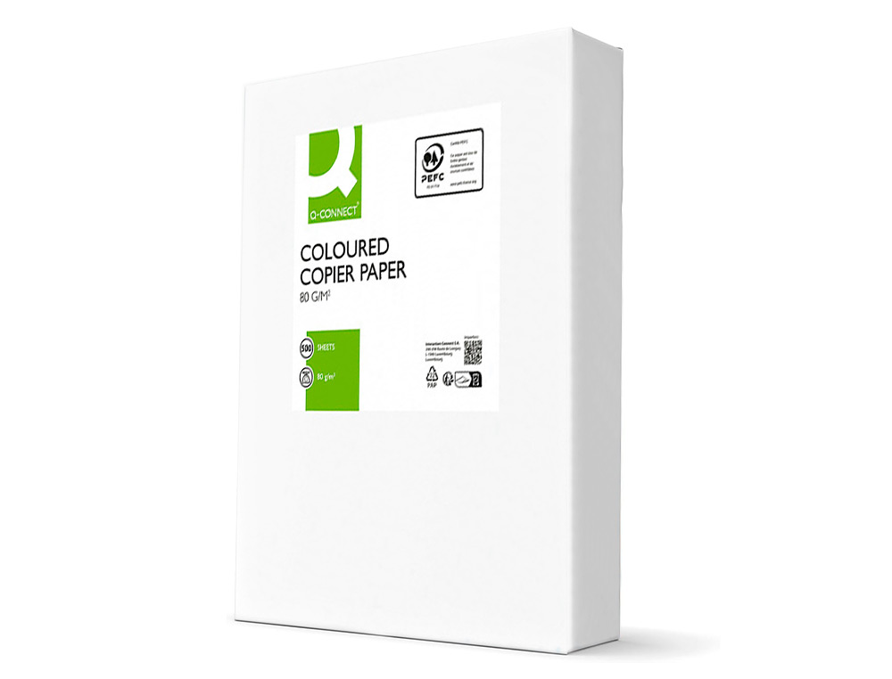 PAPEL COLOR Q-CONNECT DIN A4 80GR NARANJA NEON PAQUETE DE 500 HOJAS