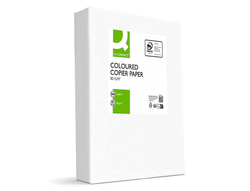 PAPEL COLOR Q-CONNECT DIN A4 80GR NARANJA NEON PAQUETE DE 500 HOJAS