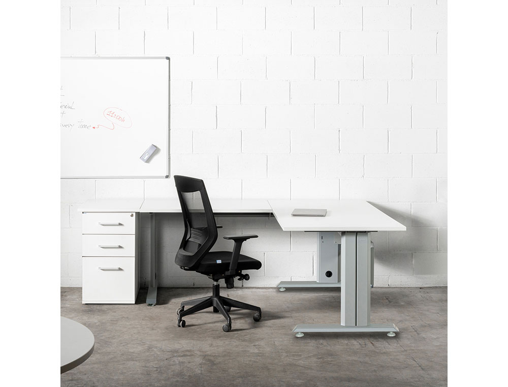 MESA DE OFICINA ROCADA METAL 2003AC01 GRIS/HAYA 180X80 CM