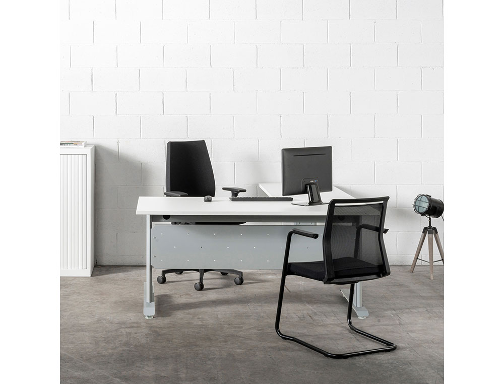 MESA DE OFICINA ROCADA METAL 2003AC01 GRIS/HAYA 180X80 CM