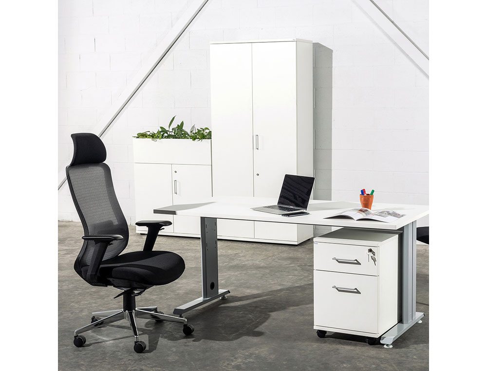 MESA DE OFICINA ROCADA METAL 2002AC02 GRIS/GRIS 160X80 CM