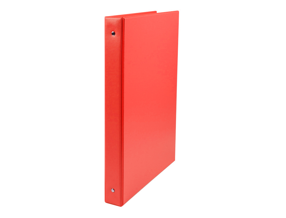 CARPETA LIDERPAPEL 4 ANILLAS 40 MM REDONDAS PLASTICO FOLIO COLOR ROJO