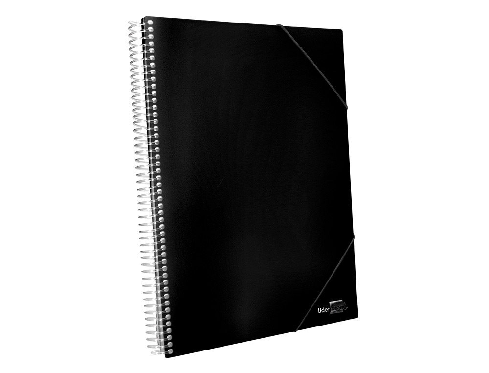 CARPETA LIDERPAPEL ESCAPARATE CON ESPIRAL 10 FUNDAS POLIPROPILENO DIN A4 NEGRO