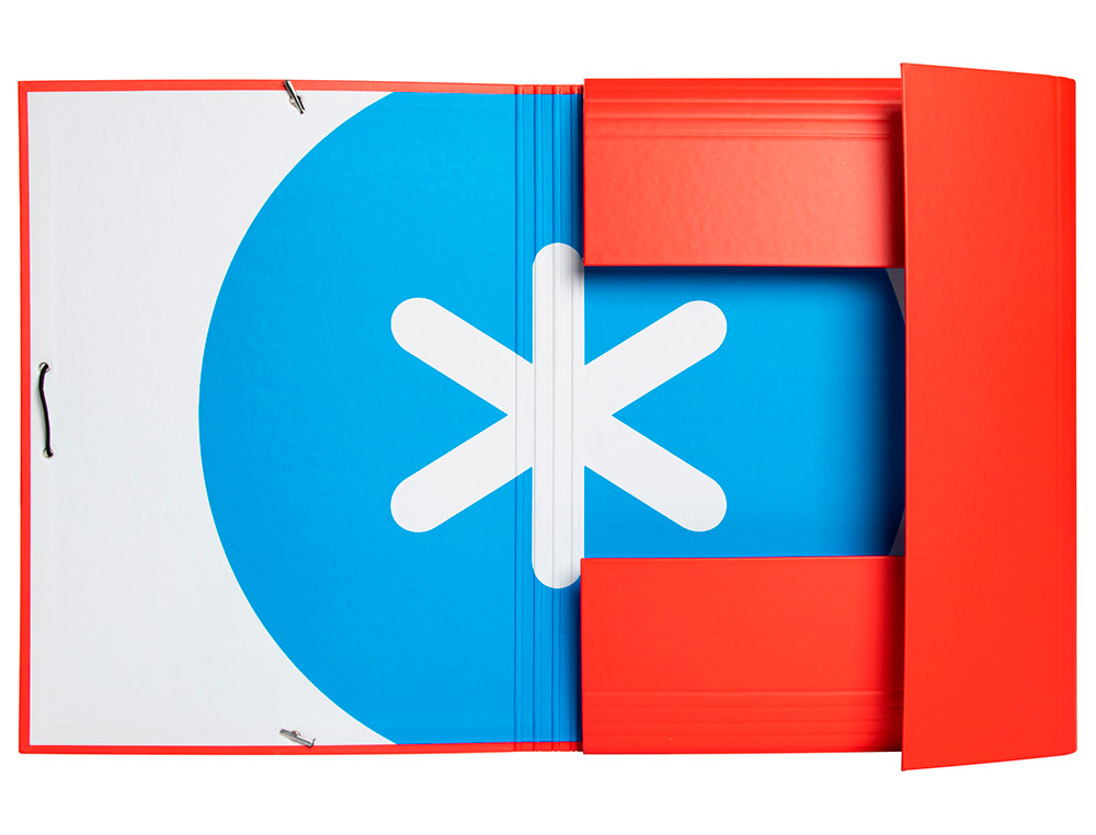CARPETA ANTARTIK GOMAS TRES SOLAPAS CARTON FORRADO A4 COLOR ROJO