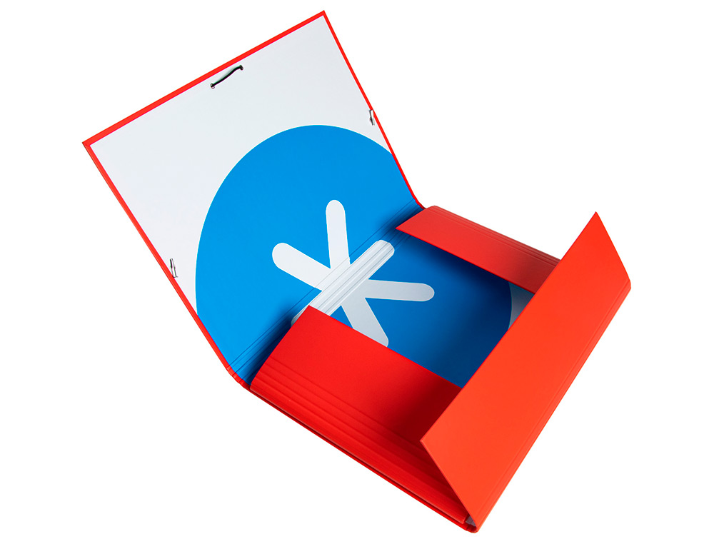 CARPETA ANTARTIK GOMAS TRES SOLAPAS CARTON FORRADO A4 COLOR ROJO