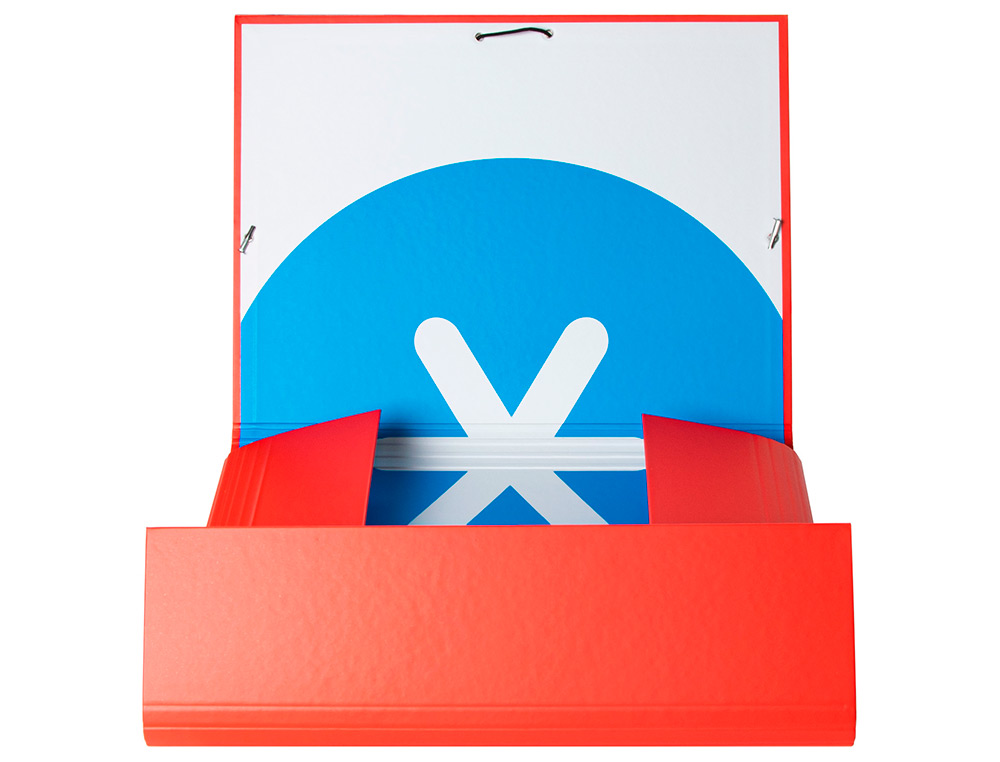 CARPETA ANTARTIK GOMAS TRES SOLAPAS CARTON FORRADO A4 COLOR ROJO