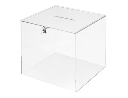 URNA ELECTORAL ARCHIVO 2000 CUADRADA CON CERRADURA Y 2 LLAVES METACRILATO 300X300X300 MM