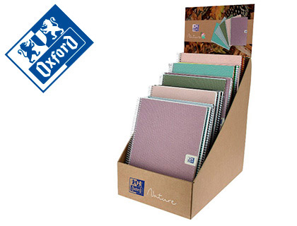 CUADERNO ESPIRAL OXFORD EUROPEAN BOOK NATURE DIN A4+ EXPOSITOR SOBREMESA DE 21 UNIDADES SURTIDAS