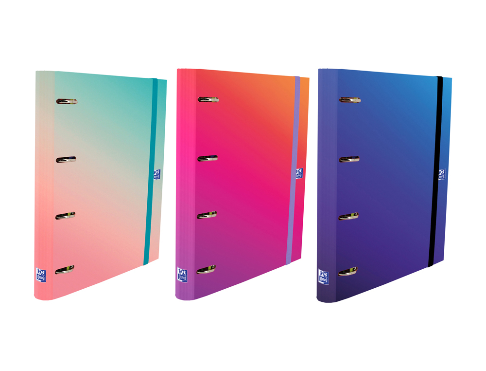CARPETA 4 ANILLAS OXFORD EUROPEANBINDER GRADIENT TAPA EXTRADURA DIN A4 + RECAMBIO 120 HOJAS CUADRO 5 MM