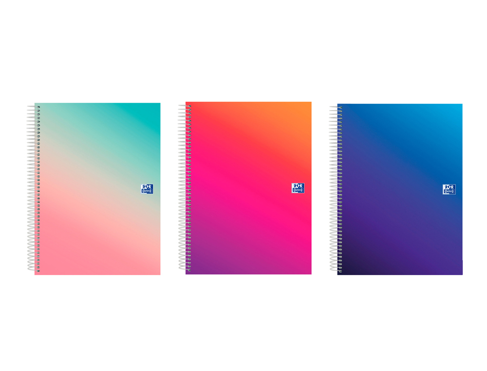 CUADERNO ESPIRAL OXFORD EUROPEANBOOK 5 TAPA EXTRADURA DIN A4+ 120 HOJAS HORIZONTAL KANGOO GRADIENT