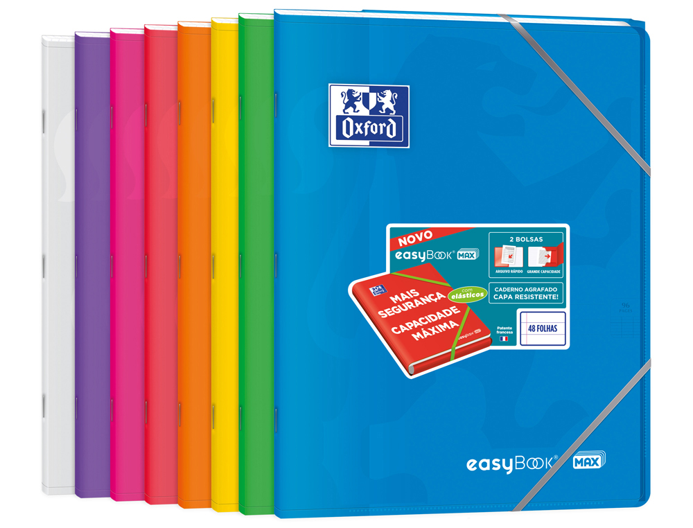 LIBRETA ESCOLAR OXFORD EASYBOOK TAPA PLASTICO DIN A4+ 48 HOJAS HORIZONTAL COLORES SURTIDOS